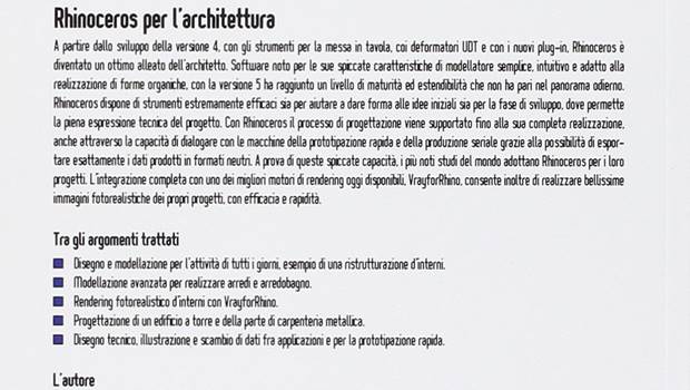 Rhinoceros per l'Architettura retro libro